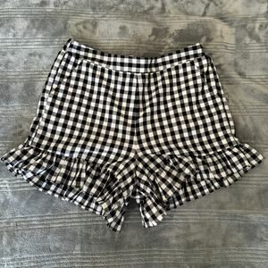 GB Girls Black White Gingham High Rise Ruffled Bloomer Shorts Large